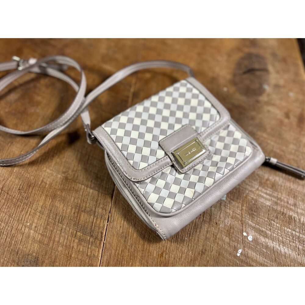 Nine West Crossbody - Cream and tan woven